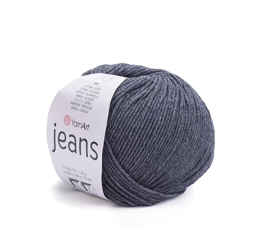 YarnArt Jeans-Sportgarn, 55 % Baumwolle, 45 % Acryl, 1 Knäuel, 50 g, 174 m, Baumwollgarn, Strickgarn, weiches Garn, Amigurumi-Baumwollgarn (28) von Yarn Art