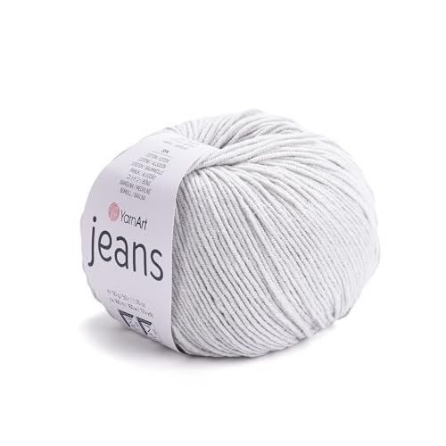 YarnArt Jeans-Sportgarn, 55 % Baumwolle, 45 % Acryl, 1 Knäuel, 50 g, 174 m, Baumwollgarn, Strickgarn, weiches Garn, Amigurumi-Baumwollgarn (49) von Yarn Art