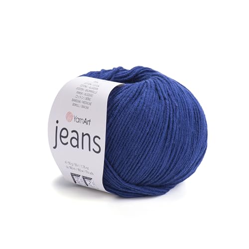 YarnArt Jeans-Sportgarn, 55 % Baumwolle, 45 % Acryl, 1 Knäuel, 50 g, 174 m, Baumwollgarn, Strickgarn, weiches Garn, Amigurumi-Baumwollgarn (54) von Yarn Art