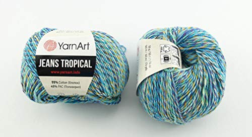 YarnArt Jeans Tropical Garn Baumwollgarn Amigurumi Babygarn Wolle 50g Yarn Art 160m/50g (614) von Yarn Art