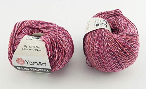 YarnArt Jeans Tropical Garn Baumwollgarn Amigurumi Babygarn Wolle 50g Yarn Art 160m/50g (615) von Yarn Art