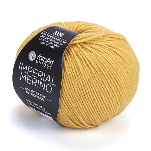 YarnArt Unique Imperial Merino-Garn 100% Merinowolle Garn zum Stricken Luxuriöses und weiches Garn zum Handstricken & Häkeln, 50g, 100 m, extrafeine Merinowolle (3309) von Yarn Art