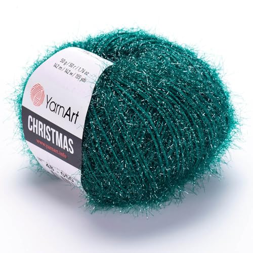 Yarnart Christmas Fantasy Sparkly Strickgarn, metallisch, funkelnd, glänzend, Wimpern, 100 % Polyamid, 50 g, 155 Yds, 50 g, Amigurumi-Garn (48) von Yarn Art