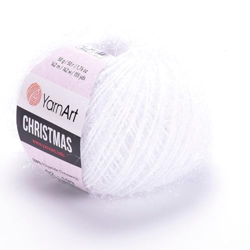 Yarnart Christmas Fantasy Sparkly Strickgarn, Me Tallic Garn, Sparkle Garn, Glanzgarn, Wimperngarn, 100% Polyamid, 50 g, 155 Yds, 50 Gramm, Amigurumi Garn (02) von Yarn Art