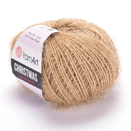 Yarnart Christmas Fantasy Sparkly Strickgarn, Me Tallic Garn, Sparkle Garn, Glanzgarn, Wimperngarn, 100% Polyamid, 50 g, 155 Yds, 50 Gramm, Amigurumi-Garn (05) von Yarn Art