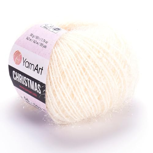 Yarnart Christmas Fantasy Sparkly Strickgarn, Me Tallic Garn, Sparkle Garn, Glanzgarn, Wimperngarn, 100% Polyamid, 50 g, 155 Yds, 50 Gramm, Amigurumi Garn (06) von Yarn Art