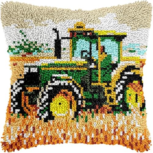 YarnAdventures Bauernhoflandschaft Knüpfhaken Kissen Kits für Anfänger Erwachsene,Traktor,Knüpfteppich Zum Selber Knüpf-Sets DIY Latch Hook Cushion,Bastelsets,Heimdekoration,43x43cm YarnAdventures Bauernhoflandschaft Knüpfhaken Kissen Kits für Anfänger Erwachsene,Traktor,Knüpfteppich Zum Selber Knüpf-Sets DIY Latch Hook Cushion,Bastelsets,Heimdekoration,43x43cm von YarnAdventures