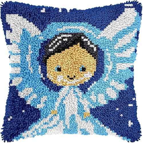 YarnAdventures Cartoon-Mädchen DIY Knüpfhaken-Set,Kissenbezug,Engel Mädchen,Latch Hook Kissen Kit,Knüpfkissen Set zum Selber Knüpfen,Knüpfteppich Knüpfpackung,17x17in YarnAdventures Cartoon-Mädchen DIY Knüpfhaken-Set,Kissenbezug,Engel Mädchen,Latch Hook Kissen Kit,Knüpfkissen Set zum Selber Knüpfen,Knüpfteppich Knüpfpackung,17x17in von YarnAdventures