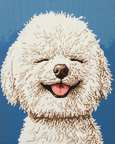 YarnAdventures DIY Malen nach Zahlen Erwachsene,Tierhund,süßer Bichon Frise,Malen nach Zahlen Kits auf Leinwand Kunsthandwerk Geschenk für Home Wall Deco,40x50cm ohne Rahmen von YarnAdventures