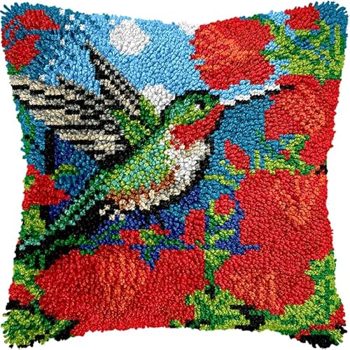 YarnAdventures Knüpfkissen Set,Blumenkolibri,Latch Hook Kissen Kit für Anfänger zum Selber Knüpfen,DIY Knüpfteppich Knüpfpackung,Knüpfhaken Set,17x17in YarnAdventures Knüpfkissen Set,Blumenkolibri,Latch Hook Kissen Kit für Anfänger zum Selber Knüpfen,DIY Knüpfteppich Knüpfpackung,Knüpfhaken Set,17x17in von YarnAdventures