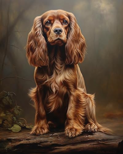 YarnAdventures Malen Nach Zahlen Für Erwachsene Anfänger,Tiere Hund Charles Spaniel,Malen Nach Zahlen Kits DIY Acrylmalerei Für Erwachsene Kinde Kunsthandwerk,40x50cm ohne Rahmen von YarnAdventures