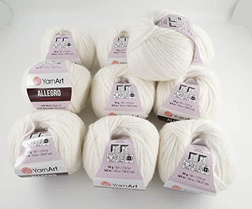 YarnArt Allegro Batik Garn Baumwollgarn Wolle 500g 1450m/500g 10x50g Yarnarts (700) von YarnArt