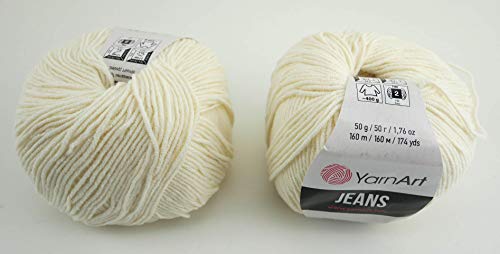 YarnArt Jeans Garn Baumwollgarn Amigurumi Babygarn Wolle 50g Yarn Art 160m/50g Yarnarts (03) von YarnArt