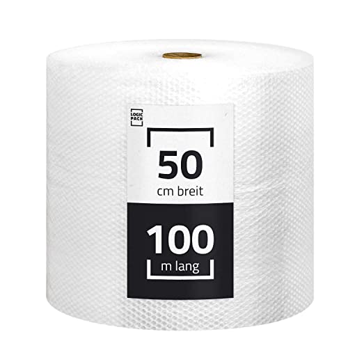 Luftpolsterfolie 50 cm x 100m Noppenfolie Polsterfolie Blasenfolie Knallfolie - Stärke 50my - Verpackungsfolie von Yaro