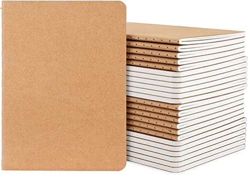 Yarotm A6 Notizbuch - 24er Pack Klein Liniert Notizblock mit Softcover - 30 Blatt Liniertes 100g Papier Journal Pocket Notebook 10x14cm - Kraft Einband Notizheft A6 von Yarotm