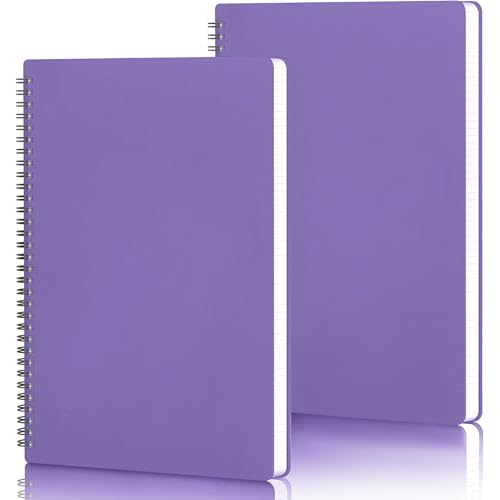 Yarotm Notizbuch A4 Kariert - 2 Pack Spiralbindung Notizblock - Lila Spiral Notebooks A4 21x29.2cm - Collegeblock A4 Kariert 5mm - 100g/m² Tagebuch Notizbücher A4 60 Blatt/120 Seiten von Yarotm