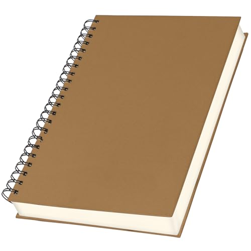 Yarotm Notizbuch A4 Kariert - Notizheft A4 Spiralbindung 21x28.5cm - 100GSM Papier Kariert 5x5mm Tagebuch - 120 Blatt Kraft Spiralblock Notebook - Collegeblock A4 Schule Reisetagebuch von Yarotm