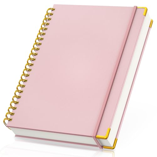 Yarotm Notizbuch A4 Liniert - Notebook Journal Spiralbindung 21x29.5cm - 110GSM Liniert Tagebuch Spiralblock A4-300 Seiten Notizblock A4 Hardcover Diary Persönlicher Organizer, Rosa von Yarotm