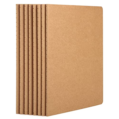 Yarotm Notizbuch A5 Kariert - 8 Stück 100 g/m² Notizblock Kraft Softcover - Schreibheft Grid Notebook a5 Set - Notizbücher Kariertes 5mm - Notizheft a5 von Yarotm