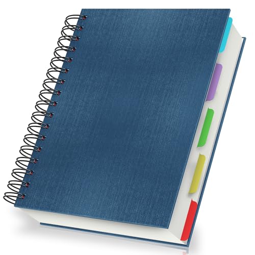 Yarotm Notizbuch A5 Liniert - 1 Pack Spiralblock Notebook - 14x21cm Royalblau Notizblock A5 Hardcover - 100GSM Liniert Notizheft A5-240 Seiten Tagebuch Spiralbindung Travel Diaries von Yarotm