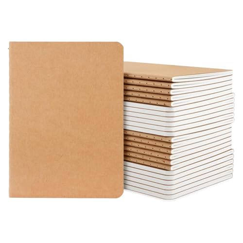 Yarotm Notizbuch A6 Dotted - 24 Stück Gepunktet Notebooks 10x14cm - Notizbücher Kraft Softcover Notizblock A6-100GSM Dotted 5mm Tagebuch 30 Blatt - Notizbuch A6 Klein Reisetagebuch von Yarotm