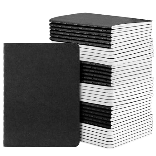 Yarotm Notizbuch A6 Kariert - 48 PCS Notebooks Schwarz - Notizblock A6 Reisetagebuch 10x14cm - 100GSM Papier Leere Seite Notizbücher - 30 Blatt/60 Seiten Notizheft Notizbuch Klein von Yarotm