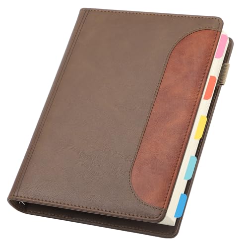 Yarotm Ringbuch A5 Nachfüllbar - Notizbuch A5 Liniert Papier 14x21cm - 240 Seiten/120 Blatt Notizbuch Leder PU - 100g/m² Liniert Notizblock A5 - Khaki Ring Binder Notebook Reisetagebuch von Yarotm