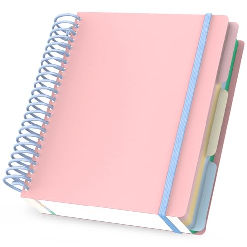 Yarotm Spiralblock A5 Liniert - Notizbuch Notebook 120 Blatt - Notizheft Spiralbindung 16.3x20.5cm - 90GSM Papier Liniert Notizblock A5 - Reisen Diaries Collegeblock A5 Tagebuch, Rosa von Yarotm