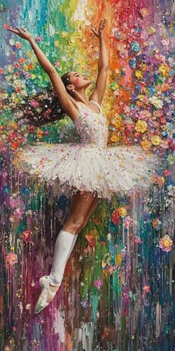 Diamond Painting Ballett Kinder Erwachsene Set, 5D DIY Diamant Painting Blume Bilder Full Set, Daiments Painting Bastelset Erwachsene Frauen, Dimond nach Zahlen Painting Set Home Dekor 70x140cm Y-1 von Yarqzhng