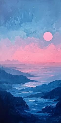 Diamond Painting Landschaft Kinder Erwachsene Set, 5D DIY Diamant Painting Sonnenuntergang Bilder Full Set, Diamond-Painting Bastelset Erwachsene Frauen, Dimond nach Zahlen Malerei 30x60cm G-7 von Yarqzhng