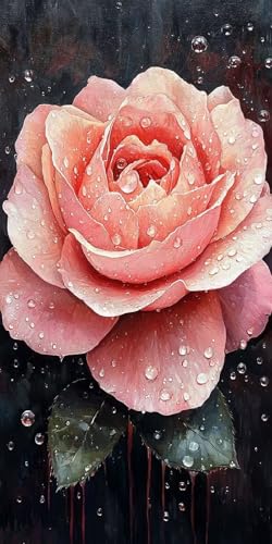 Diamond Painting Rose Kinder Erwachsene Set, 5D DIY Diamant Painting Blume Bilder Full Set, Daiments Painting Bastelset Erwachsene Frauen, Dimond nach Zahlen Painting Set Home Wand Dekor 50x100cm A-6 von Yarqzhng