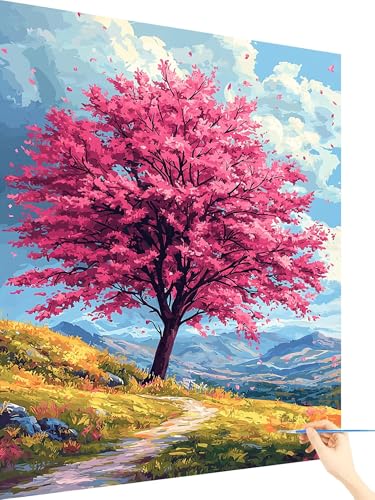 Malen Nach Zahlen Erwachsene Baum Paint by Numbers Landschaft, Malen Nach Zahlen ab 7 Jahre Mädchen, Handgemalt Ölgemälde Leinwand mit Pinseln und Acrylfarben Geschenke für Frauen Deko 60x80cm H-32 Malen Nach Zahlen Erwachsene Baum Paint by Numbers Landschaft, Malen Nach Zahlen ab 7 Jahre Mädchen, Handgemalt Ölgemälde Leinwand mit Pinseln und Acrylfarben Geschenke für Frauen Deko 60x80cm H-32 von Yarqzhng