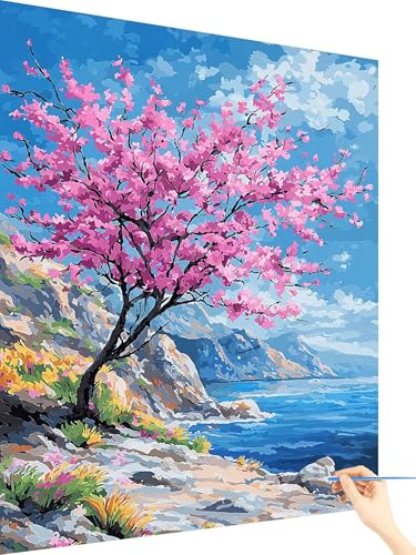 Malen Nach Zahlen Erwachsene Baum Paint by Numbers Meer, Malen Nach Zahlen ab 7 Jahre Mädchen, Handgemalt Ölgemälde Leinwand mit Pinseln Acrylfarben Geschenke für Frauen Deko Ohne Rahmen 50x70cm M-91 Malen Nach Zahlen Erwachsene Baum Paint by Numbers Meer, Malen Nach Zahlen ab 7 Jahre Mädchen, Handgemalt Ölgemälde Leinwand mit Pinseln Acrylfarben Geschenke für Frauen Deko Ohne Rahmen 50x70cm M-91 von Yarqzhng