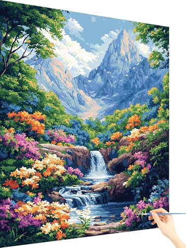 Malen Nach Zahlen Erwachsene Blume Paint by Numbers Berg, Malen Nach Zahlen ab 7 Jahre Mädchen, Handgemalt Ölgemälde Leinwand mit Pinseln und Acrylfarben Geschenke für Frauen Ohne Rahmen 70x90cm V-89 Malen Nach Zahlen Erwachsene Blume Paint by Numbers Berg, Malen Nach Zahlen ab 7 Jahre Mädchen, Handgemalt Ölgemälde Leinwand mit Pinseln und Acrylfarben Geschenke für Frauen Ohne Rahmen 70x90cm V-89 von Yarqzhng