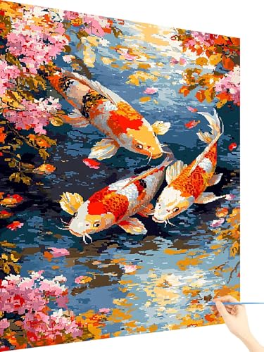 Malen Nach Zahlen Erwachsene Blume Paint by Numbers Fisch, Malen Nach Zahlen ab 7 Jahre Mädchen, Handgemalt Ölgemälde Leinwand mit Pinseln und Acrylfarben Geschenke für Frauen Ohne Rahmen 60x80cm M-1 Malen Nach Zahlen Erwachsene Blume Paint by Numbers Fisch, Malen Nach Zahlen ab 7 Jahre Mädchen, Handgemalt Ölgemälde Leinwand mit Pinseln und Acrylfarben Geschenke für Frauen Ohne Rahmen 60x80cm M-1 von Yarqzhng