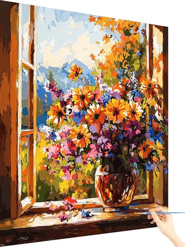 Malen Nach Zahlen Erwachsene Blume Paint by Numbers Landschaft, Malen Nach Zahlen ab 7 Jahre Mädchen, Handgemalt Ölgemälde Leinwand mit Pinseln und Acrylfarben Geschenke für Frauen Deko 50x70cm F-84 Malen Nach Zahlen Erwachsene Blume Paint by Numbers Landschaft, Malen Nach Zahlen ab 7 Jahre Mädchen, Handgemalt Ölgemälde Leinwand mit Pinseln und Acrylfarben Geschenke für Frauen Deko 50x70cm F-84 von Yarqzhng