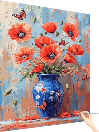 Malen Nach Zahlen Erwachsene Blume Paint by Numbers Schmetterling, Malen Nach Zahlen ab 7 Jahre Mädchen, Handgemalt Ölgemälde Leinwand mit Pinseln Acrylfarben Geschenke für Frauen Deko 50x70cm E-55 Malen Nach Zahlen Erwachsene Blume Paint by Numbers Schmetterling, Malen Nach Zahlen ab 7 Jahre Mädchen, Handgemalt Ölgemälde Leinwand mit Pinseln Acrylfarben Geschenke für Frauen Deko 50x70cm E-55 von Yarqzhng