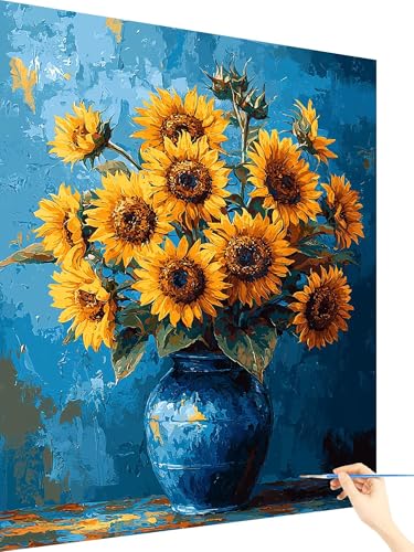 Malen Nach Zahlen Erwachsene Blume Paint by Numbers Sonnenblume, Malen Nach Zahlen ab 7 Jahre Mädchen, Handgemalt Ölgemälde Leinwand mit Pinseln und Acrylfarben Geschenke für Frauen Deko 60x80cm X-71 Malen Nach Zahlen Erwachsene Blume Paint by Numbers Sonnenblume, Malen Nach Zahlen ab 7 Jahre Mädchen, Handgemalt Ölgemälde Leinwand mit Pinseln und Acrylfarben Geschenke für Frauen Deko 60x80cm X-71 von Yarqzhng
