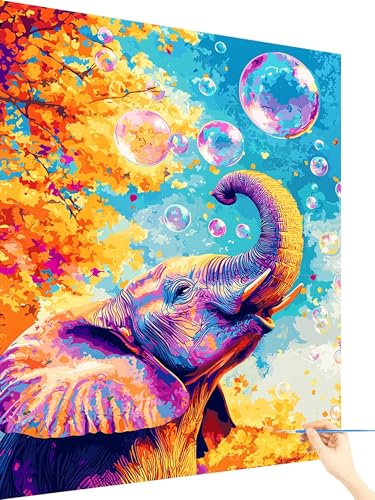 Malen Nach Zahlen Erwachsene Elefant Paint by Numbers Traum, Malen Nach Zahlen ab 7 Jahre Mädchen, Handgemalt Ölgemälde Leinwand mit Pinseln Acrylfarben Geschenke für Frauen Ohne Rahmen 60x80cm G-83 Malen Nach Zahlen Erwachsene Elefant Paint by Numbers Traum, Malen Nach Zahlen ab 7 Jahre Mädchen, Handgemalt Ölgemälde Leinwand mit Pinseln Acrylfarben Geschenke für Frauen Ohne Rahmen 60x80cm G-83 von Yarqzhng