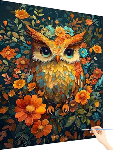 Malen Nach Zahlen Erwachsene Eule Paint by Numbers Blume, Malen Nach Zahlen ab 7 Jahre Mädchen, Handgemalt Ölgemälde Leinwand mit Pinseln und Acrylfarben Geschenke für Frauen Ohne Rahmen 60x80cm H-13 Malen Nach Zahlen Erwachsene Eule Paint by Numbers Blume, Malen Nach Zahlen ab 7 Jahre Mädchen, Handgemalt Ölgemälde Leinwand mit Pinseln und Acrylfarben Geschenke für Frauen Ohne Rahmen 60x80cm H-13 von Yarqzhng