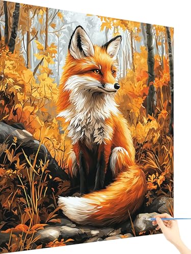 Malen Nach Zahlen Erwachsene Fuchs Paint by Numbers Wald, Malen Nach Zahlen ab 7 Jahre Mädchen, Handgemalt Ölgemälde Leinwand mit Pinseln und Acrylfarben Geschenke für Frauen Ohne Rahmen 60x80cm P-74 Malen Nach Zahlen Erwachsene Fuchs Paint by Numbers Wald, Malen Nach Zahlen ab 7 Jahre Mädchen, Handgemalt Ölgemälde Leinwand mit Pinseln und Acrylfarben Geschenke für Frauen Ohne Rahmen 60x80cm P-74 von Yarqzhng