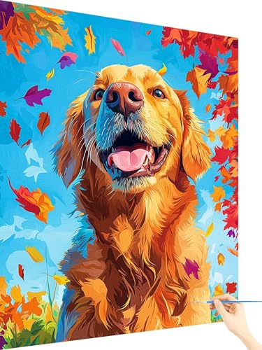 Malen Nach Zahlen Erwachsene Hund Paint by Numbers Tier, Malen Nach Zahlen ab 7 Jahre Mädchen, Handgemalt Ölgemälde Leinwand mit Pinseln Acrylfarben Geschenke für Frauen Deko Ohne Rahmen 50x70cm M-7 Malen Nach Zahlen Erwachsene Hund Paint by Numbers Tier, Malen Nach Zahlen ab 7 Jahre Mädchen, Handgemalt Ölgemälde Leinwand mit Pinseln Acrylfarben Geschenke für Frauen Deko Ohne Rahmen 50x70cm M-7 von Yarqzhng