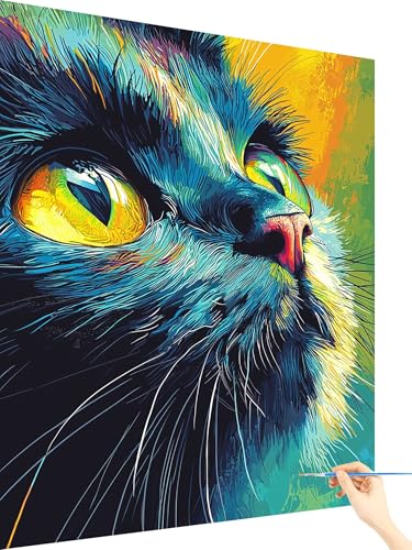 Malen Nach Zahlen Erwachsene Katze Paint by Numbers Tier, Malen Nach Zahlen ab 7 Jahre Mädchen, Handgemalt Ölgemälde Leinwand mit Pinseln und Acrylfarben Geschenke für Frauen Ohne Rahmen 50x70cm B-71 Malen Nach Zahlen Erwachsene Katze Paint by Numbers Tier, Malen Nach Zahlen ab 7 Jahre Mädchen, Handgemalt Ölgemälde Leinwand mit Pinseln und Acrylfarben Geschenke für Frauen Ohne Rahmen 50x70cm B-71 von Yarqzhng