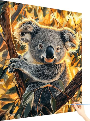 Malen Nach Zahlen Erwachsene Koala Paint by Numbers Tier, Malen Nach Zahlen ab 7 Jahre Mädchen, Handgemalt Ölgemälde Leinwand mit Pinseln und Acrylfarben Geschenke für Frauen Ohne Rahmen 70x90cm D-28 Malen Nach Zahlen Erwachsene Koala Paint by Numbers Tier, Malen Nach Zahlen ab 7 Jahre Mädchen, Handgemalt Ölgemälde Leinwand mit Pinseln und Acrylfarben Geschenke für Frauen Ohne Rahmen 70x90cm D-28 von Yarqzhng