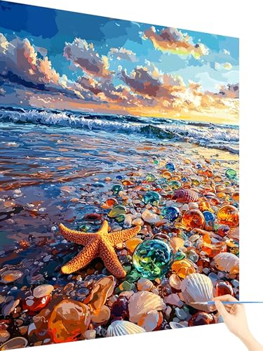 Malen Nach Zahlen Erwachsene Meer Paint by Numbers Strand, Malen Nach Zahlen ab 7 Jahre Mädchen, Handgemalt Ölgemälde Leinwand mit Pinseln und Acrylfarben Geschenke für Frauen Ohne Rahmen 60x80cm T-7 Malen Nach Zahlen Erwachsene Meer Paint by Numbers Strand, Malen Nach Zahlen ab 7 Jahre Mädchen, Handgemalt Ölgemälde Leinwand mit Pinseln und Acrylfarben Geschenke für Frauen Ohne Rahmen 60x80cm T-7 von Yarqzhng