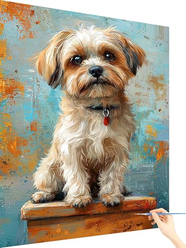 Malen Nach Zahlen Erwachsene Niedlich Paint by Numbers Hund, Malen Nach Zahlen ab 7 Jahre Mädchen, Handgemalt Ölgemälde Leinwand mit Pinseln Acrylfarben Geschenke für Frauen Ohne Rahmen 60x80cm A-29 Malen Nach Zahlen Erwachsene Niedlich Paint by Numbers Hund, Malen Nach Zahlen ab 7 Jahre Mädchen, Handgemalt Ölgemälde Leinwand mit Pinseln Acrylfarben Geschenke für Frauen Ohne Rahmen 60x80cm A-29 von Yarqzhng