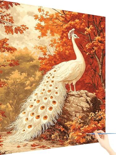 Malen Nach Zahlen Erwachsene Pfau Paint by Numbers Tier, Malen Nach Zahlen ab 7 Jahre Mädchen, Handgemalt Ölgemälde Leinwand mit Pinseln Acrylfarben Geschenke für Frauen Deko Ohne Rahmen 70x90cm F-99 Malen Nach Zahlen Erwachsene Pfau Paint by Numbers Tier, Malen Nach Zahlen ab 7 Jahre Mädchen, Handgemalt Ölgemälde Leinwand mit Pinseln Acrylfarben Geschenke für Frauen Deko Ohne Rahmen 70x90cm F-99 von Yarqzhng