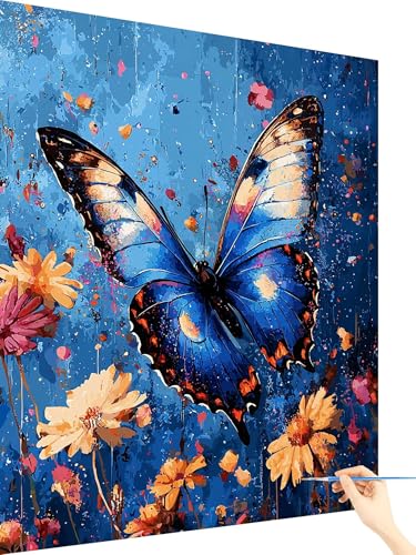 Malen Nach Zahlen Erwachsene Schmetterling Paint by Numbers Blume, Malen Nach Zahlen ab 7 Jahre Mädchen, Handgemalt Ölgemälde Leinwand mit Pinseln Acrylfarben Geschenke für Frauen Deko 60x80cm A-39 Malen Nach Zahlen Erwachsene Schmetterling Paint by Numbers Blume, Malen Nach Zahlen ab 7 Jahre Mädchen, Handgemalt Ölgemälde Leinwand mit Pinseln Acrylfarben Geschenke für Frauen Deko 60x80cm A-39 von Yarqzhng