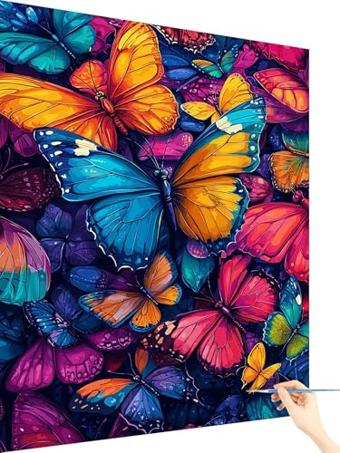 Malen Nach Zahlen Erwachsene Schmetterling Paint by Numbers Farbe, Malen Nach Zahlen ab 7 Jahre Mädchen, Handgemalt Ölgemälde Leinwand mit Pinseln Acrylfarben Geschenke für Frauen Deko 70x90cm D-51 Malen Nach Zahlen Erwachsene Schmetterling Paint by Numbers Farbe, Malen Nach Zahlen ab 7 Jahre Mädchen, Handgemalt Ölgemälde Leinwand mit Pinseln Acrylfarben Geschenke für Frauen Deko 70x90cm D-51 von Yarqzhng