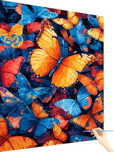 Malen Nach Zahlen Erwachsene Schmetterling Paint by Numbers Traum, Malen Nach Zahlen ab 7 Jahre Mädchen, Handgemalt Ölgemälde Leinwand mit Pinseln und Acrylfarben Geschenke für Frauen Deko 70x90cm G-3 Malen Nach Zahlen Erwachsene Schmetterling Paint by Numbers Traum, Malen Nach Zahlen ab 7 Jahre Mädchen, Handgemalt Ölgemälde Leinwand mit Pinseln und Acrylfarben Geschenke für Frauen Deko 70x90cm G-3 von Yarqzhng
